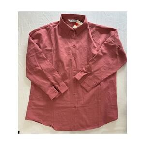 NWT Big Dart Woman's Button Down Light Pink Size XL